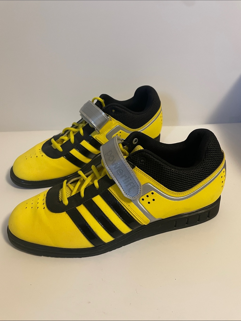 Adidas Adipower Weightlifting Shoes Yellow Black Men’s US 10.5 EU 44 2/3 G96434